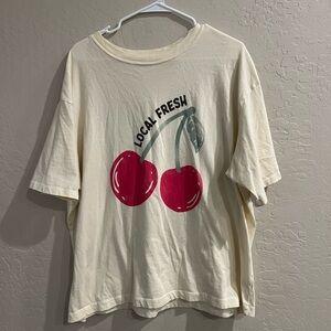 Bohme Cream T-Shirt with Cherry Print